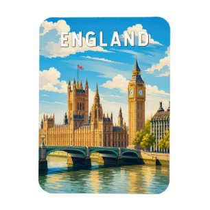 Magnet Flexible Angleterre Royaume-Uni Illustration Voyage Art