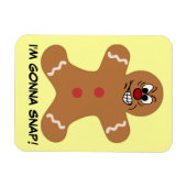 Magnet Flexible Angry Gingerbread Homme Cookie (Horizontal)