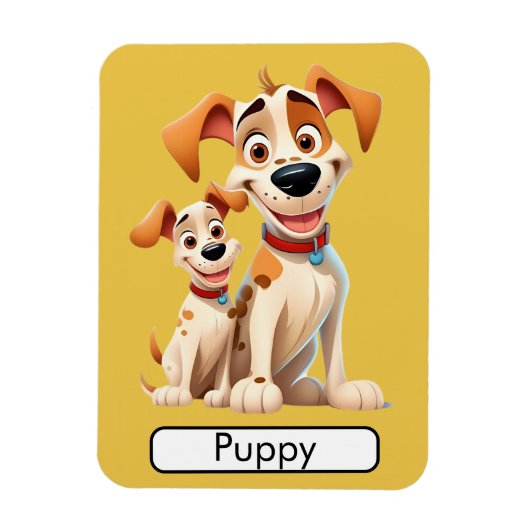 Magnet Flexible Animal Flashcard Chien/ Chien, Enfants, Apprendre (Vertical)