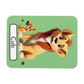 Magnet Flexible Animal Flashcard Lion/Cub, enfants, animaux, appre (Horizontal)
