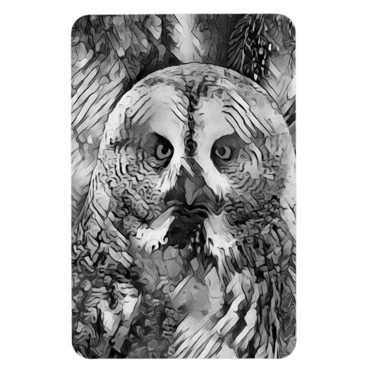 Magnet Flexible AnimalArtBW_Owl_001 (Vertical)
