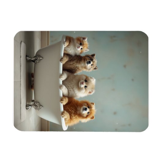 Magnet Flexible Animaux amusants dans la baignoire (Horizontal)