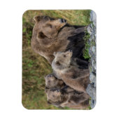 Magnet Flexible Animaux de bébés cutest | Kodiak Mama Bear & Cubs (Vertical)