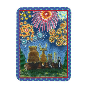 MAGNET FLEXIBLE ANIMAUX SAUVAGES FEUX D'ARTIFICE DU 4 JUILLET, MIG