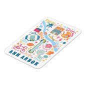 Magnet Flexible Ann Arbor Michigan Carte Choses favorites (Côté Gauche)