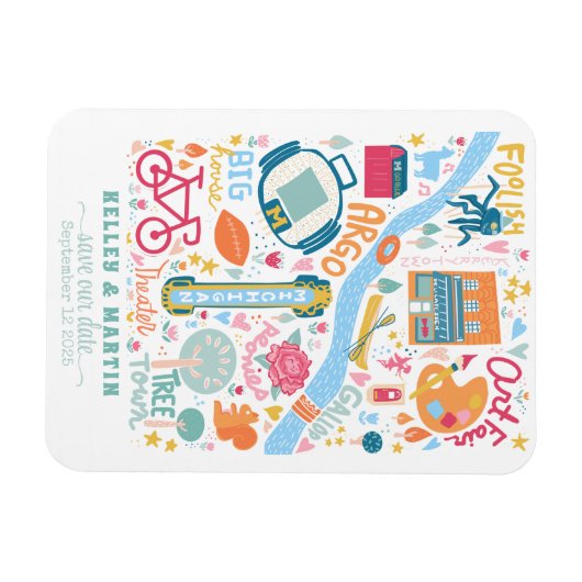 Magnet Flexible Ann Arbor Michigan Enregistrez la Date (Horizontal)