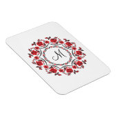 Magnet Flexible Anneau rose Monogramme personnalisé initial (Côté Droit)