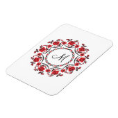 Magnet Flexible Anneau rose Monogramme personnalisé initial (Côté Gauche)