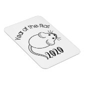 Magnet Flexible Année de la souris Rat 2020 avec texte (Côté Droit)