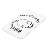 Magnet Flexible Année de la souris Rat 2020 avec texte (Côté Gauche)
