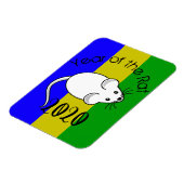 Magnet Flexible Année de la souris Rat 2020 avec texte (Côté Gauche)