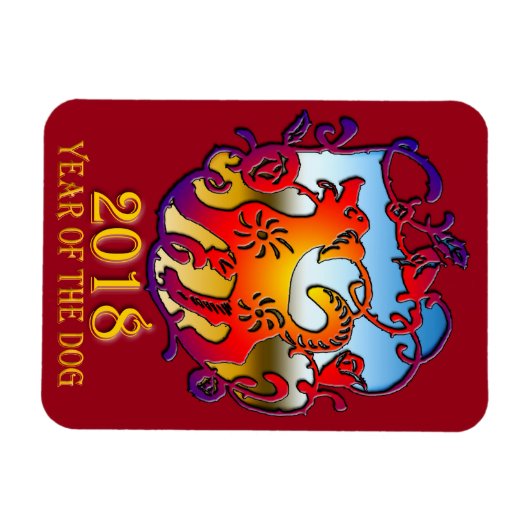 Magnet Flexible Année du chien 2018 (Horizontal)