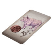 Magnet Flexible Année du porc (sanglier) Zodiaque chinois (Côté Gauche)