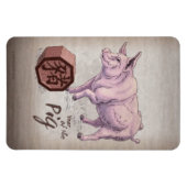 Magnet Flexible Année du porc (sanglier) Zodiaque chinois (Horizontal)