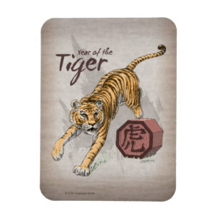 Magnet Flexible Année du tigre Zodiac chinois Art