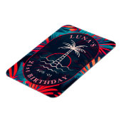 Magnet Flexible Anniversaire Beach party Palm tree coucher de sole (Côté Gauche)