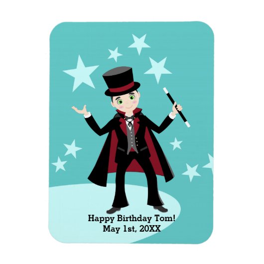 Magnet Flexible Anniversaire de enfant magicien (Vertical)