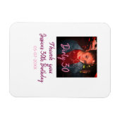 Magnet Flexible Anniversaire Dirty 30 ajouter nom rose ajouter pho (Horizontal)