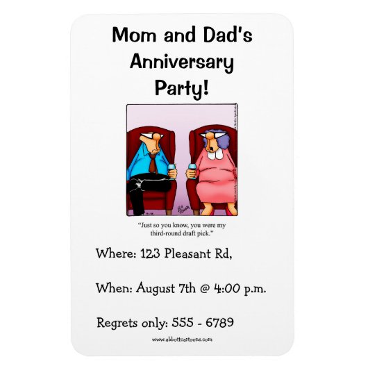 Magnet Flexible Anniversaire Invitation Party Aimant flexible (Vertical)