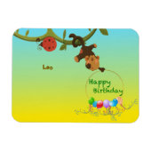 Magnet Flexible Anniversaire - Jouer à thème de singe (Horizontal)