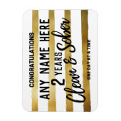 Magnet Flexible Anniversaire personnalisé de sobriété propre et so (Vertical)