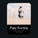 Magnet Flexible Anniversaire personnalisé photo moderne mariage él<br><div class="desc">Mariage d'anniversaire avec une police élégante et un design intemporel. Un anniversaire dont il faut se souvenir pour toujours.</div>