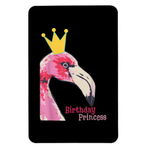 Magnet Flexible Anniversaire Princesse Flamant rose fille Flaman