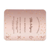 Magnet Flexible Anniversaire rose or étoiles année invitation (Horizontal)