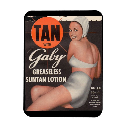 Magnet Flexible Annonce de Gaby Suntan 1950 (Vertical)