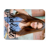 Magnet Flexible Annonce de graduation photo moderne écriture pince (Horizontal)