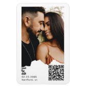 Magnet Flexible Annonce de mariage avec QR Code pour couple en pho (Vertical)