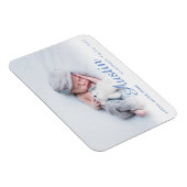 Magnet Flexible Annonce de naissance bleue simple avec nom de scri (Côté Droit)