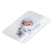 Magnet Flexible Annonce de naissance bleue simple avec nom de scri (Côté Gauche)