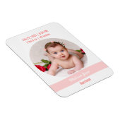 Magnet Flexible Annonce de naissance de bébé fille moderne et tend (Côté Droit)