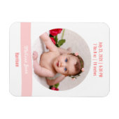 Magnet Flexible Annonce de naissance de bébé fille moderne et tend (Horizontal)