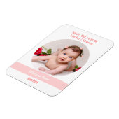 Magnet Flexible Annonce de naissance de bébé fille moderne et tend (Côté Gauche)
