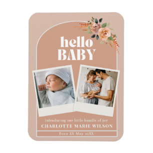 Magnet Flexible Annonce de naissance de bébé Hello