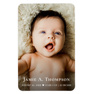 Magnet Flexible Annonce de naissance de bébé photo personnalisée