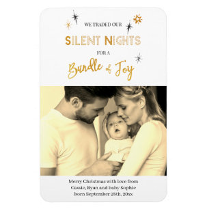 Magnet Flexible Annonce de naissance de Noël Nuits Silencieuses