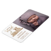 Magnet Flexible Annonce de naissance photo neutre | Ours en peluch (Côté Gauche)