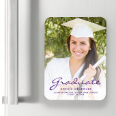 Magnet Flexible Annonce de remise de diplômes avec écriture violet