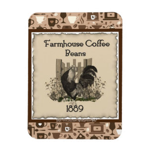 Magnet Flexible "Annonce Vintage de café de la ferme de 1889"