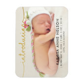 Magnet Flexible annoncer une photo de naissance élégante en or à l (Vertical)