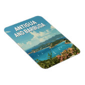 Magnet Flexible Antigua-et-Barbuda Illustration Voyage Art Retro (Côté Droit)