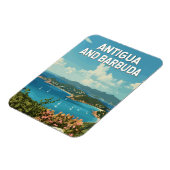 Magnet Flexible Antigua-et-Barbuda Illustration Voyage Art Retro (Côté Gauche)