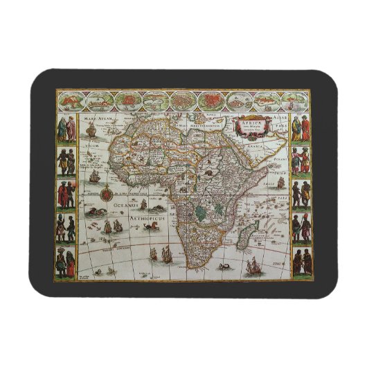 Magnet Flexible Antique carte du Vieux Monde de l'Afrique, c. 1635 (Horizontal)