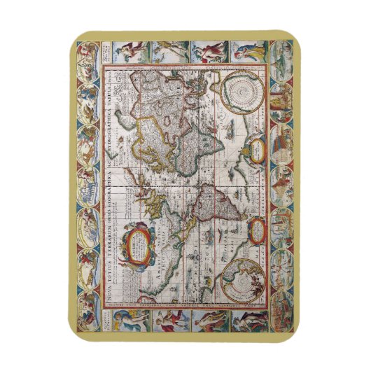 Magnet Flexible Antique World Map aimant (Vertical)