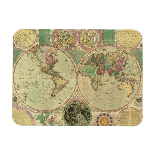 Magnet Flexible Antique World Map by Carington Bowles, environ 178 (Horizontal)