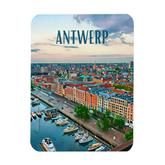 Magnet Flexible Anvers Belgique Photo Vintage (Vertical)
