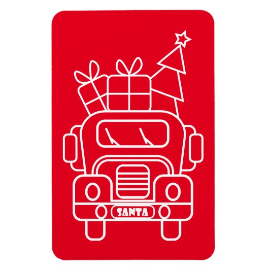 Magnet Flexible Aperçu camion de Noël Père Noël voiture vue avant (Vertical)